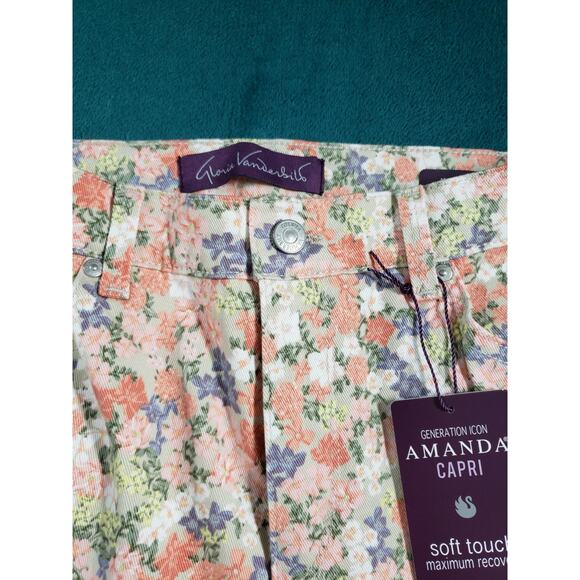 Gloria Vanderbilt Jeans Size 10 Petite Womens Pants Stretch Floral Capri NWT - Picture 8 of 15